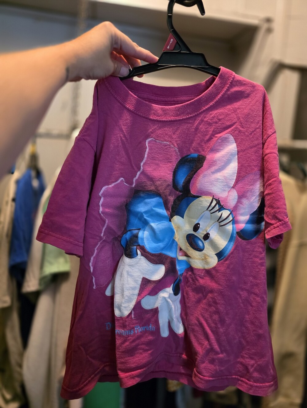 Girls Pink Minnie Mouse T-Shirt Front and Back
